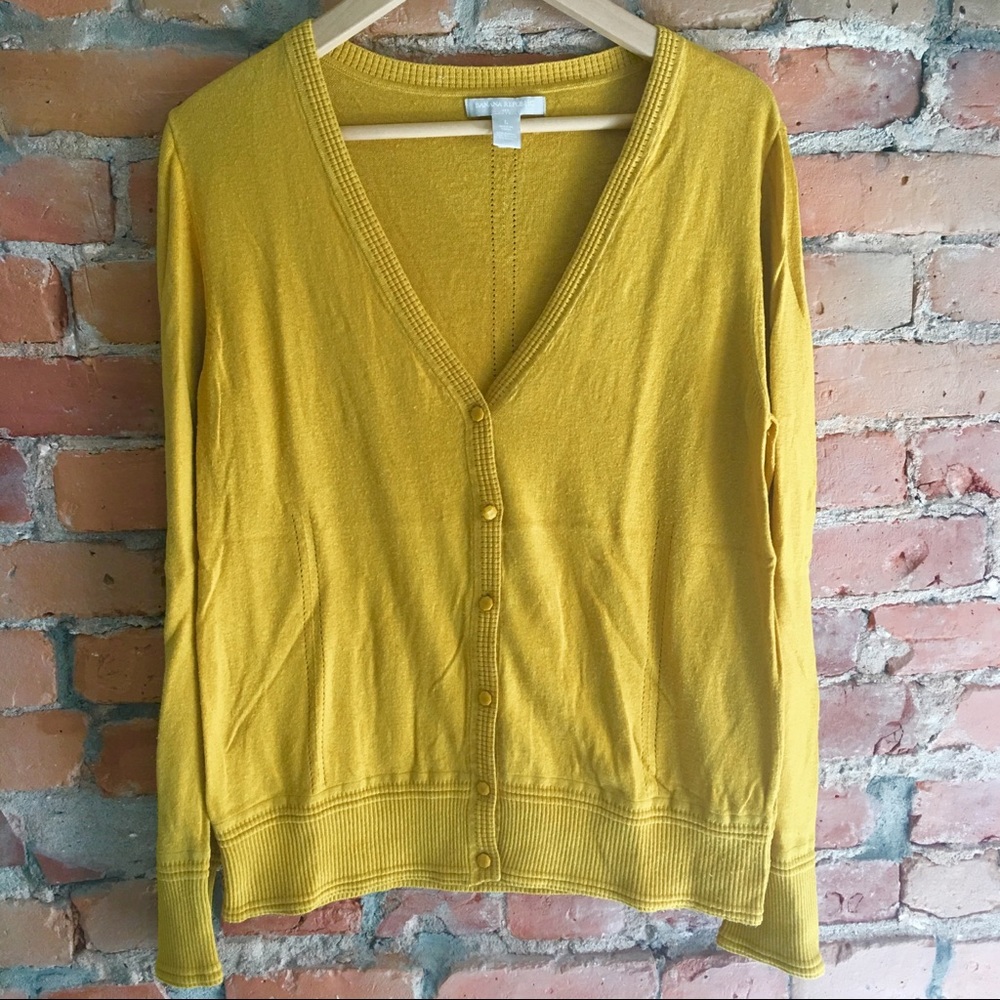 Banana Republic mustard cardigan
